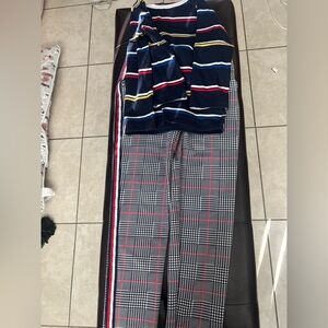Striped Sweater and Plaid Pants SetTommy Hilfiger